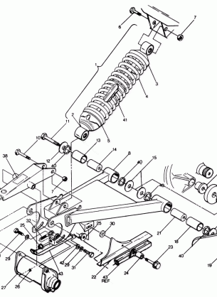 Swing Arm Weldment & Rear Shock Assembly (49147514750021)