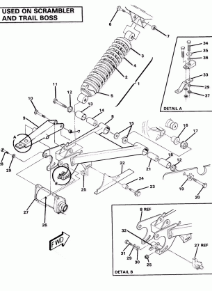Swing Arm Weldment and  Rear Shock Assembly (4911701170032A)