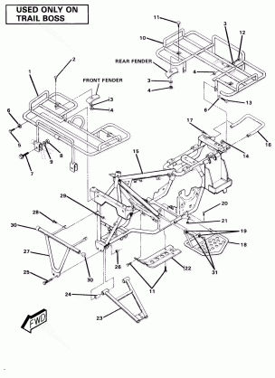 Frame Assembly with Racks-Trail Boss (4910981098004A)