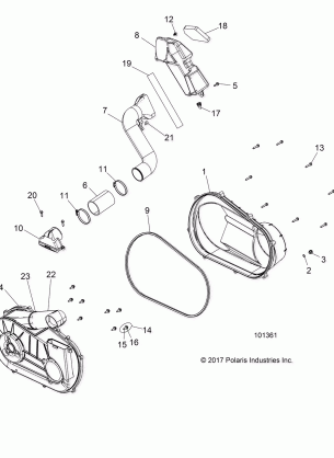 DRIVE TRAIN CLUTCH COVER AND DUCTING - A18DAA50B7 (101361)