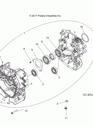 ENGINE CRANKCASE - A18DAA50B7 (101494)