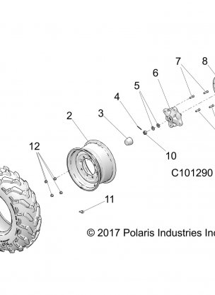 WHEELS FRONT TIRE and BRAKE DISC - A18SEA57B1 / 7 / 9 / L2 / L5 / L7 / E57B1 / 7 / 9 / F57B8