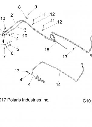 BRAKES REAR BRAKE LINES - A18SES57C1 / C2 / C5 / C7 / E1 / E5 / E7 / T57C1 / C7 / E1 / E7 (C101362)