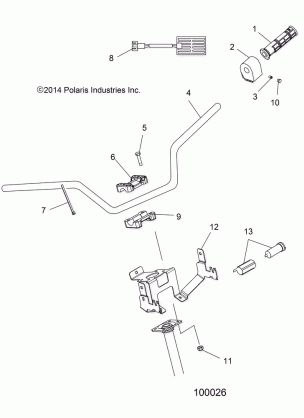 STEERING HANDLEBAR and CONTROLS - A18SHD57B9 / E57BB / E57BS (100026)