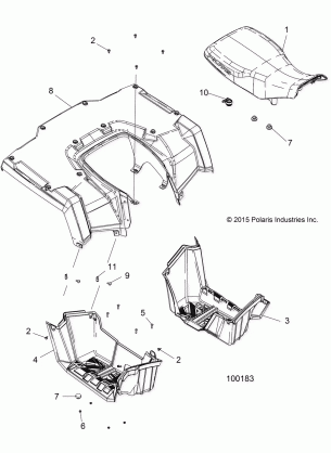 BODY REAR CAB SEAT and FOOTWELLS - A18SHE57FS (100183)