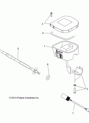 STEERING CONTROLS THROTTLE ASM. and CABLE - A18SJE57BU (49ATVCONTROLS15570SP)