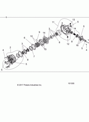 DRIVE TRAIN FRONT GEARCASE INTERNALS - A18SVS95FR (101305)