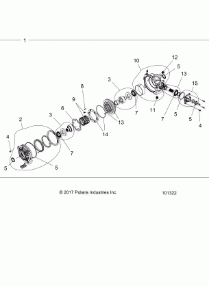 DRIVE TRAIN FRONT GEARCASE INTERNALS (TO 8 / 7 / 2017) - A18SXM95AL (101322)