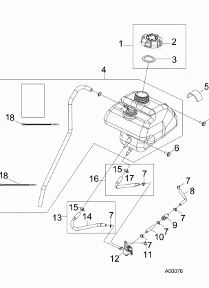 BODY FUEL TANK and HOSES - A18YAK05B4 / B6 / N4 / N6 / A4 / A6 (A00076)