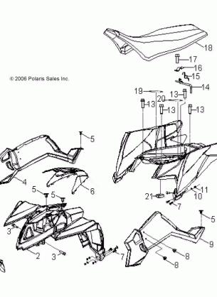 BODY CAB and SEAT - A18YAK11N4 / N6 / B4 / B6 (49ATVCAB07OTLW90)