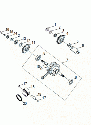 ENGINE CRANKSHAFT and PISTON - A18YAP20A8 / N8 (A00035)