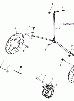 BRAKES FRONT - A18YAP20A8 / N8 (49ATVBRAKEFRT13PHX)