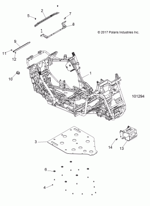 CHASSIS MAIN FRAME AND SKID PLATE - A18DCE87BB (101294)