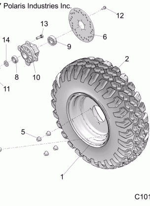 WHEELS FRONT TIRE AND BRAKE DISK - A18HZA15N4 (101426-1)