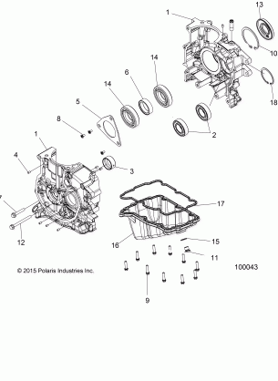 ENGINE CRANKCASE - A18SES57C1 / C2 / C5 / C7 / E1 / E5 / E7 / P57C1 / T57C1 / C7 / E1 / E7 (49ATVCRANKCASE14SP570)