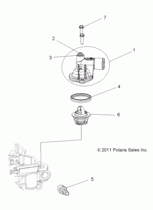 ENGINE THERMOSTAT and COVER - A18S6E57B1