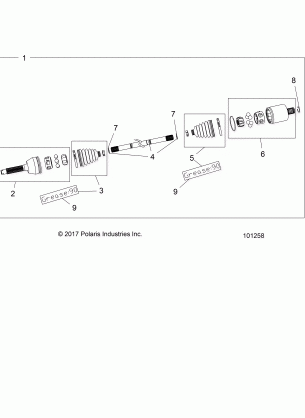 DRIVE TRAIN FRONT DRIVE SHAFT - A18SES57C1 / C2 / C5 / C7 / E1 / E5 / E7 / P57C1 / T57C1 / C7 / E1 / E7 (101258)