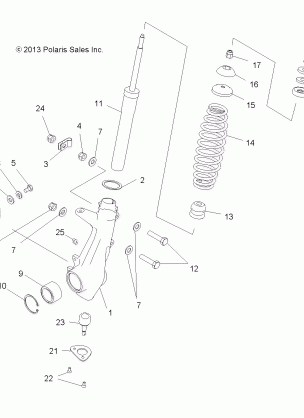 SUSPENSION FRONT STRUT - A18SES57C1 / C2 / C5 / C7 / E1 / E5 / E7 / P57C1 / T57C1 / C7 / E1 / E7 (49ATVSTRUT13SP500)