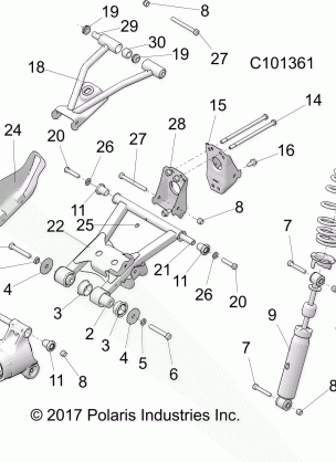 SUSPENSION REAR - A18SES57C1 / C2 / C5 / C7 / E1 / E5 / E7 / P57C1 / T57C1 / C7 / E1 / E7