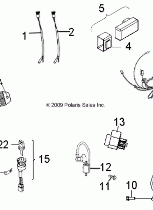 ELECTRICAL SWITCHES HARNESS and INDICATORS - A14FA09AA (49ATVELECT12SP90)