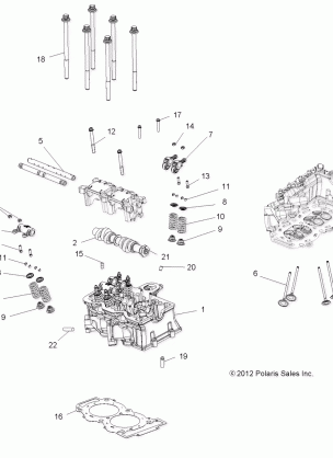 ENGINE CYLINDER HEAD CAM and VALVES - A14GH8EFI (49ATVCYLINDER13SPXP850)