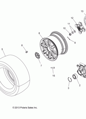 WHEELS REAR and HUB - A14GH8EFI (49ATVWHEELRR14SCRAMI)