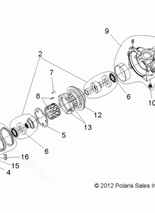 DRIVE TRAIN FRONT GEARCASE INTERNALS - A14GH9EFW (49ATVGEARCASE1333053)