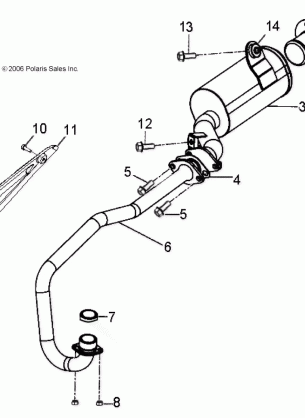 ENGINE EXHAUST - A14KA09AD / AF (49ATVEXHAUST09OUT90)