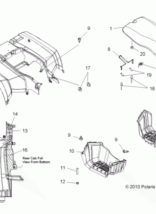 BODY REAR CAB SEAT and FOOTWELLS - A14MB46TH (49ATVCABRR11SP500)