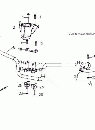 STEERING HANDLEBAR - A14KA09AD / AF (49ATVHANDLEBAR07OTLW90)