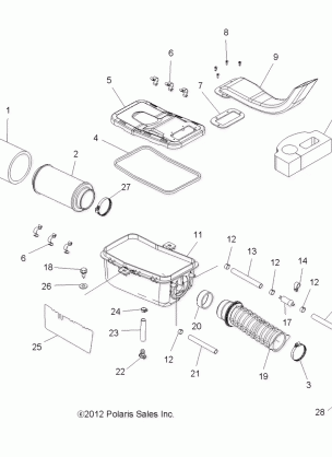 ENGINE AIR INTAKE SYSTEM - A14MB46TH (49ATVAIRBOX13HAWK)