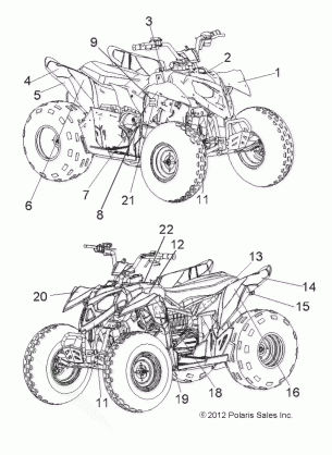 BODY DECALS - A14KA09AD / AF (49ATVDECAL13OUT90)