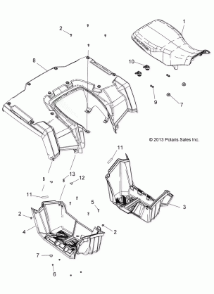 BODY REAR CAB SEAT and FOOTWELLS - A14MH57AA / AC / AD (49ATVCABRR14570)