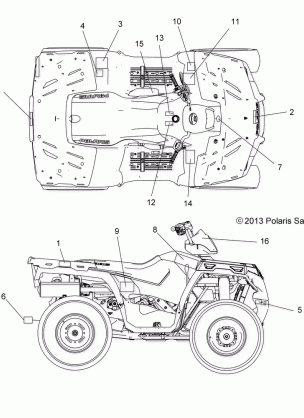 BODY DECALS - A14MH57AA / AC / AD (49ATVDECAL14570)