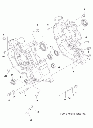 ENGINE CRANKCASE - A14MN50EM / EA (49ATVCRANKCASE12SP500)