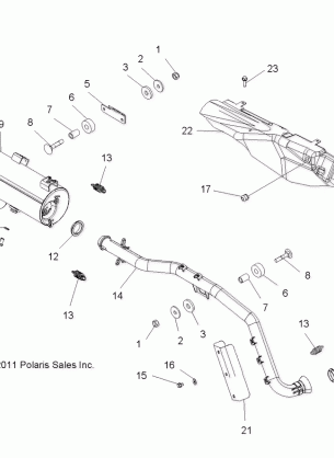 ENGINE EXHAUST - A14MN50EM / EA (49ATVEXHAUST12SP500TR)