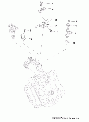 ENGINE FUEL INJECTOR - A14MN50EM / EA (49ATVFUELINJECT09SPTRG500)