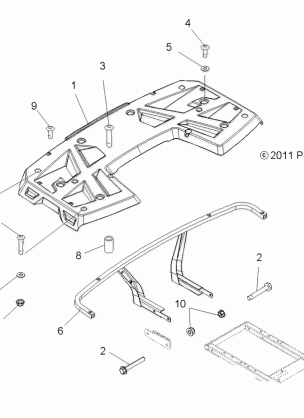 BODY REAR RACK - A14MN50EM / EA (49ATVRACKMTGRR12SP500TR)