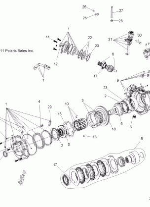 DRIVE TRAIN FRONT GEARCASE and MOUNTING - A14MN50EM / EA (49ATVGEARCASE1332909)