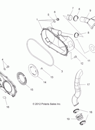 BODY CLUTCH COVER and DUCTING - A14CF76AA (49ATVCLUTCHCVR136X6)