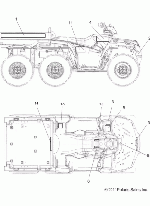 BODY DECALS - A14CF76AA (49ATVDECAL12SP6X6)