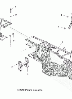 CHASSIS FRAME - A14CF76AA (49ATVFRAME116X6)