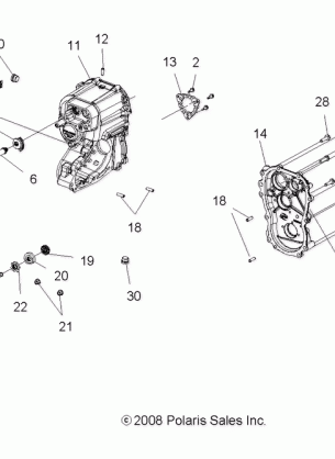 DRIVE TRAIN MAIN GEARCASE - A14CF76AA (49ATVGEARCASE096X6)