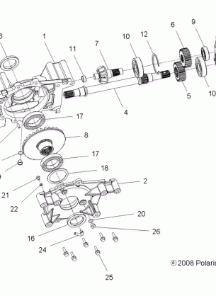 DRIVE TRAIN MID GEARCASE INTERNALS - A14CF76AA (49ATVGEARMIDINTL096X6)