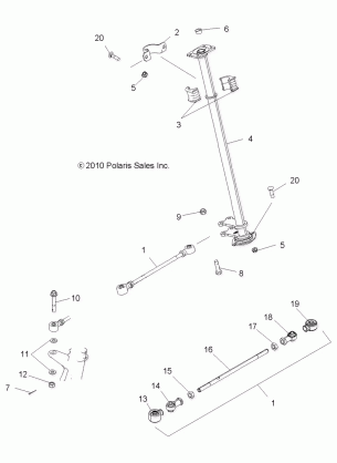 STEERING STEERING POST - A14CF76AA (49ATVSTEERING116X6)