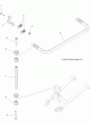 SUSPENSION STABILIZER BAR - A14TN55FA (49ATVSTABILIZER14SP550)