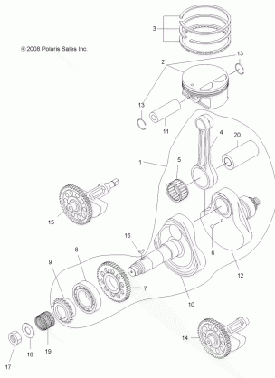 ENGINE CRANKSHAFT and PISTON - A14TN5EAA / EAD (49ATVCRANKSHAFT09SPXP550)