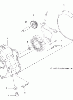 ENGINE MAGNETO COVER - A14TN5EAI (49ATVMAGNETOCVR09SPXP550)