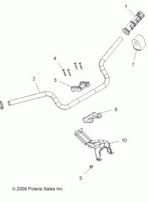 STEERING HANDLEBAR and CONTROLS - A14TN5EAI (49ATVHANDLEBAR09SPEPS550)