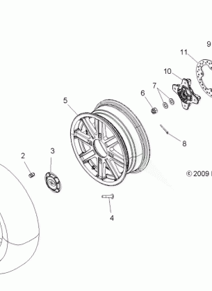 WHEELS FRONT and HUB - A14TN5EAI (49ATVWHEELFRT10SPXP850)